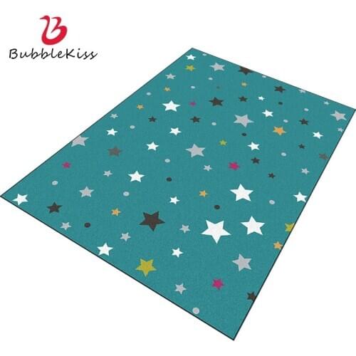 Bubble Kiss Colorful Carpets For Living Room Home Custom Rug Blue Star Pattern Floor Mats Bedroom Anti Slip Decoration Area Pad