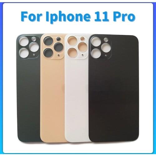 Screen Back Cover Glass For iPhone11 Pro Max Battery Rear Lens Big Hole Replace Phone Repair Parts Black White Green Gold