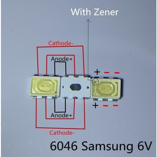 200PCS For SAMSUNG LED LCD Backlight TV Application LED Backlight 1W 6V 6046 Cool white LED LCD TV Backlight