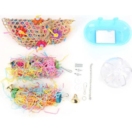 Cat supplies Durable Exercise Cat Toys Parakeet Shredder Toys Hanging Foraging Shredding Paper Toy Ball for Pet Birds