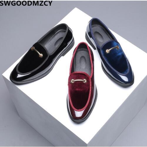 Italian Men Formal Shoes Evening Dress Dress Shoes Men Classic Patent Leather Loafers Luxury Coiffeur Formal Shoes Men Office
