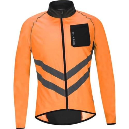 Cycling Long Sleeve Jersey Jacket - Windproof & High Visibility