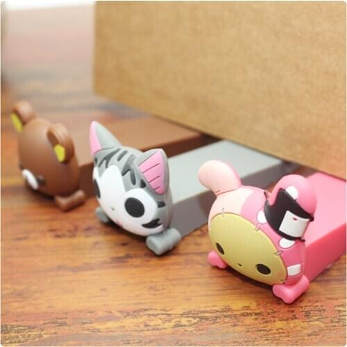 Cartoon animal door bottom plug three-dimensional safety door card child safety products soft rubber door stop