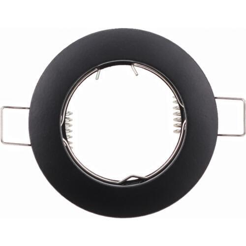 Factory Black Zinc Alloy MR16/GU10 led Bulb Recessed Light Fixture Trims Round Downlight Frame Housing Fitting Cut Out Size 70mm