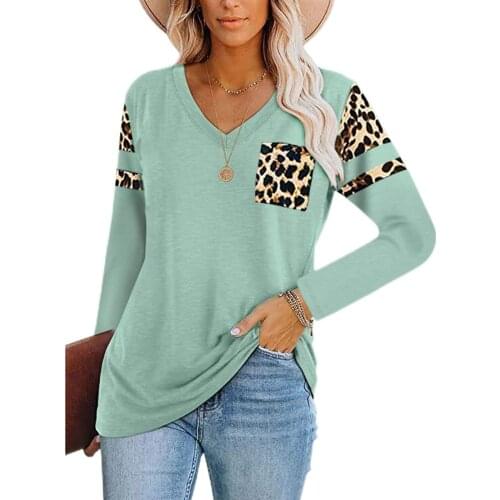 Casual V-neck Leopard Printing Womens Hoodies Sweatshirt Long Sleeve Plus Size Women Clothing Blusas Mujer De Moda 2021 Vestido