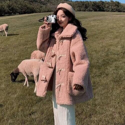 Jacket Women Faux Fur Coat Lamb Wool Coat Womens Short Winter Loose Top Veste Femme