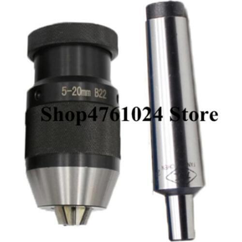 1SET Automatic Locking Chuck 5-20mm B22 SELF TIGHTEN with Tapered Rod MT2 M10 MT3 M12 Machining Center Drilling Machine