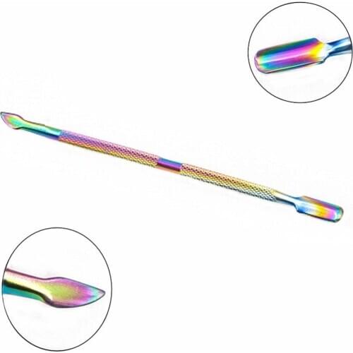 1Pc Chameleon Stainless Steel Cuticle Pushers Cuticle Nipper Nail Sticker Rhinestone Picker Manicure Nail Art Tool