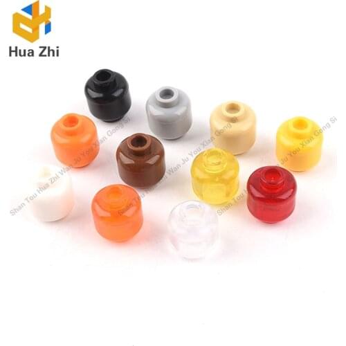10PCS 3626 Minifig Head Plain [Blocked Open Stud]Building Blocks Parts MOC DIY Education Build Toys Brick