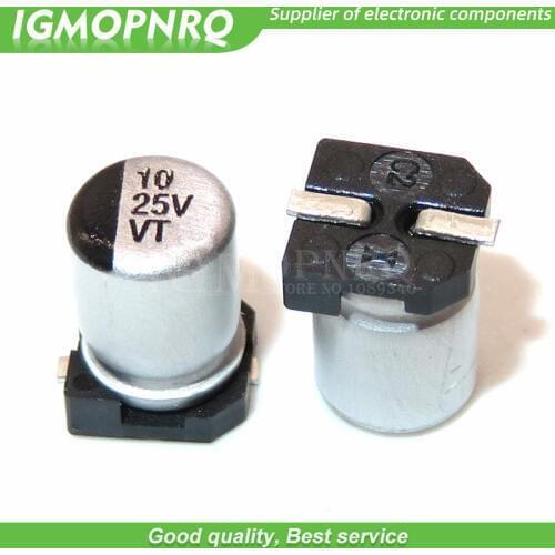 10pcs 25V10UF 4*5.5mm SMD aluminum electrolytic capacitor 10uf 25v 25V10UF-SMD