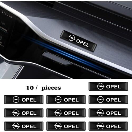 10PCS Car Styling 3D Silica gel Epoxy Interior Decorations Stickers Decals Emblem For OPEL Zafira b Corsa d Insignia Mokka Regal