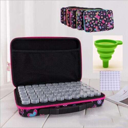 2020 Diamond Painting Accessories 60 Bottles Container Storage Bag Box Tools Carry Case Diamond Embroidery 5D Butterfly Handbag