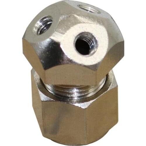 3/8" Slip Lock Connector with 3 Nozzle Seat Brass Misting Nozzle Holder 9.52mm Hose Leak proof Quick Connecting Coupling Adapter