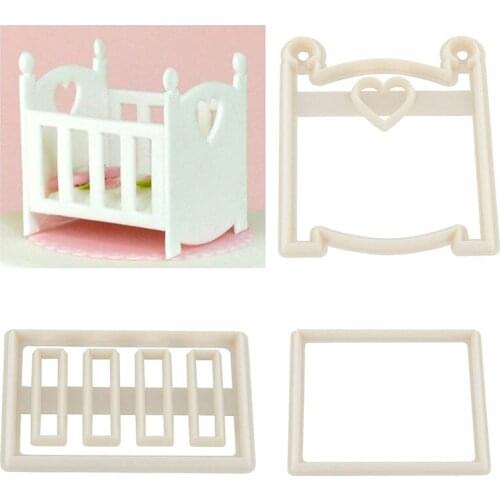 3pcs/set Small Bed Shape Cake Cutter Sugarcraft Cookie Mold Fondant Cake Decorating Tools Sugar Chocolate Pastry Mould