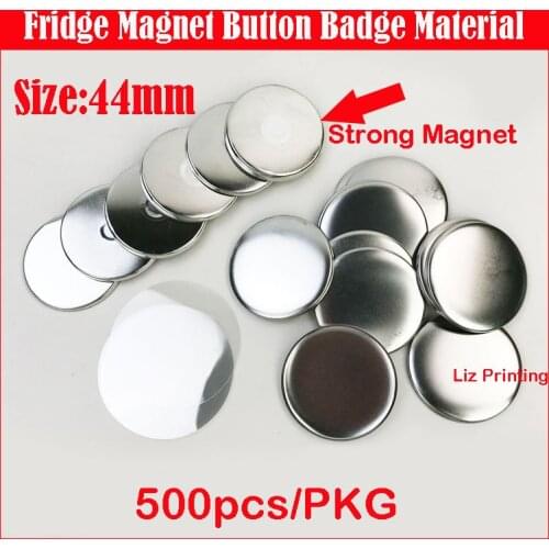 44mm 500pcs Magnetic Button Badge Blank Material Magnet Button Badge Fridge Magnet Blank Material