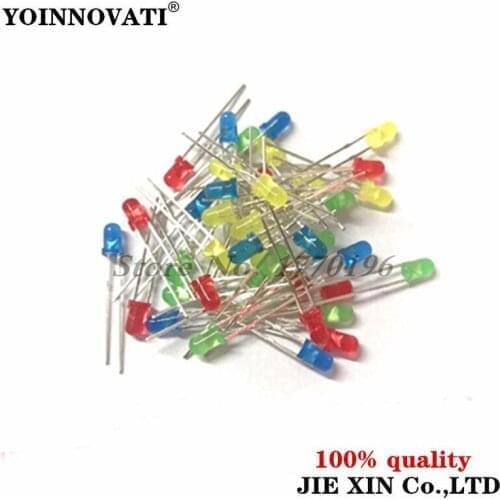 500PCS 3MM LED Diode Kit Mixed Color Red Green Yellow Blue White