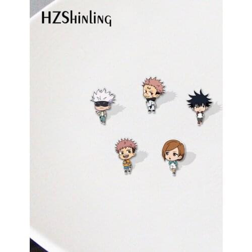 JUJUTSU KAISEN Yuji Gojo Kugisaki Sukuna Megumi Cartoon Anime Acrylic Lapel Pins Badge Resin Epoxy Jewelry Accessories
