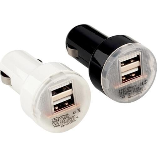 Mini Dual Port USB Car Power Charger Adapter 12V 24V for iPad2 3 For iPhone4 4S For iPod MP3 Tablet for Samsung Drop Shipping