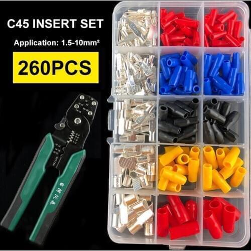 C45 Red Copper Insert Terminal For DZ47 Circuit Breaker Wire Type Cold Pressing Terminals With Plier