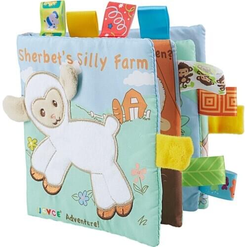 Baby Learning&Education Animal embroidery Soft Cloth Book animals Fabric Book Infant Baby Early Education Cloth Books goat