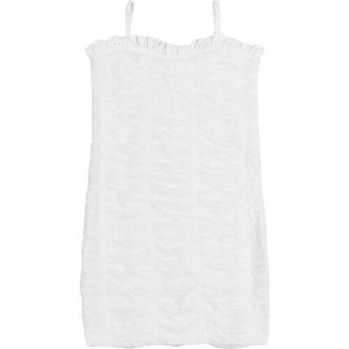 Kids Summer Cotton Slip Dress Solid Color Spaghetti Strap Sleeveless Straight Brace Skirt With Frills For Girls Indoor Outdoor