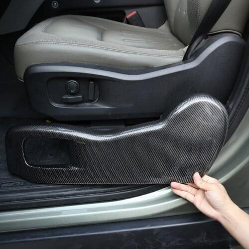 For Land Rover Defender 110 2020-2021ABS Carbon Fiber Car Seat Adjustment Frame Side Decoration Cover Stickers Car Accessories