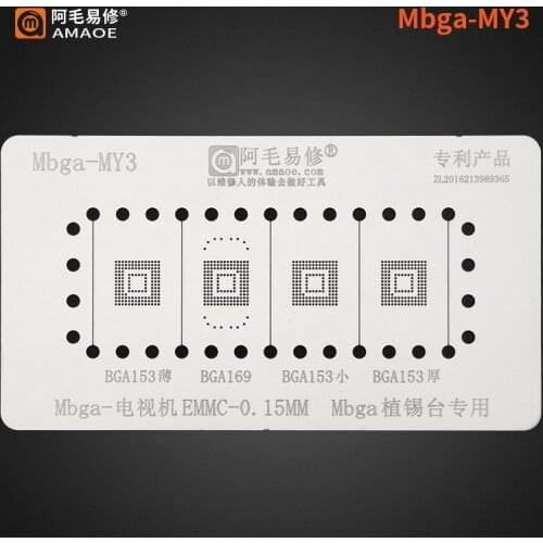 FOR TV Phone 4 In 1 EMMC EMCP UFS Reballing Jig Platform BGA153 BGA162 BGA169 BGA186 BGA221 BGA254 BGA Reballing Stencil Amaoe