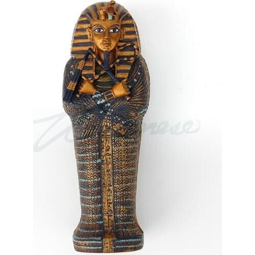 ANCIENT EGYPT TUTANKHAMUN COFFIN ART SCULPTURE PHARAOH FIGURINE CREATIVE RESIN CRAFTS DECORATIONS FOR HOME BIRTHDAY GIFT R3676