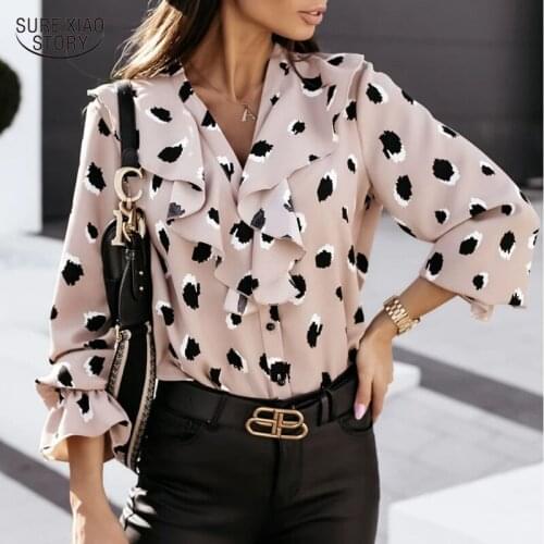 Blusas Mujer 2021 Fashion Print Womens Blouses And Tops Casual Button Letter Women Long Sleeve Shirts Plus Size Clothes 2090 50
