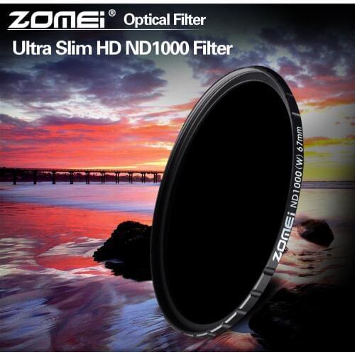 ZOMEI 72mm ND1000 PRO HD ND Filter Slim 18 Layers Multi-coated 10-stop/3.0 Neutral Density Gray Lens Filter For Canon Nikon Sony