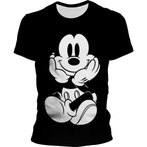 Disney 3D Print Mickey Tshirt Mens Tops Summer casual oversized Women T-shirts hip hop Streetwear Harajuku short sleeve tshirt
