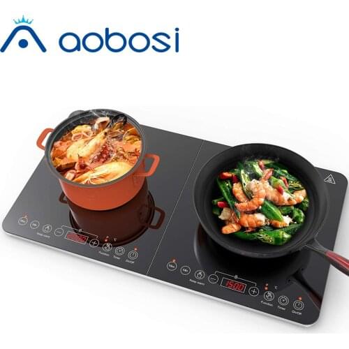 Aobosi Induction Hob Double Induction Cooker Electric Induction Plates 3500W 4-hour Timer Function