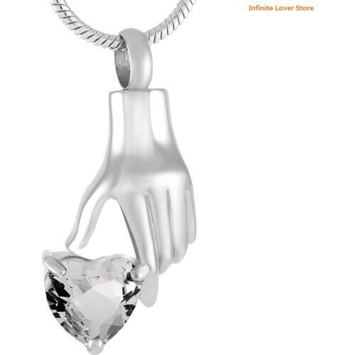 KLH9231 Hand Hold Your Heart Forever Cremation Jewelry Memorial Pendant for Loved One,Wholesale Keepsake Jewelry for Human Ash