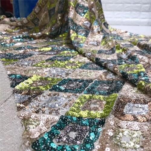 Good looking Lace Fabric with sequins High Quality African Tulle Lace Fabric 5yards YG-859 sequin lace fabric