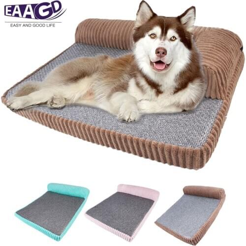 1Pcs Pet Dog Bed Pet Sofa, Small Medium Large Dog Cat Sofa Cushion Soft Plush Removable Corduroy Cover with Non-Slip Bottom