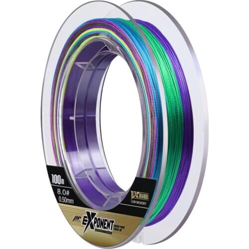 High Density 4 Strands 8 Strands Braided PE Fishing Line 100m Multifilament Smooth Fishing Line For Fishing Lure Bait