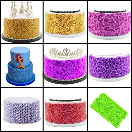 Meibum Rose Flower Fondant Silicone Molds Valentines Day Cake Baking Moulds Clay Pan Polymer Model Sugar Craft Decorating Tools