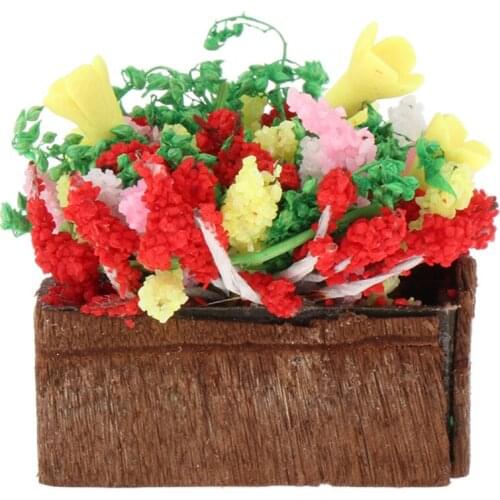 1/12 Mini Potted Plant Clay Flower for Fairy Garden Doll House Ornaments Party Favors Pretend Play Toys