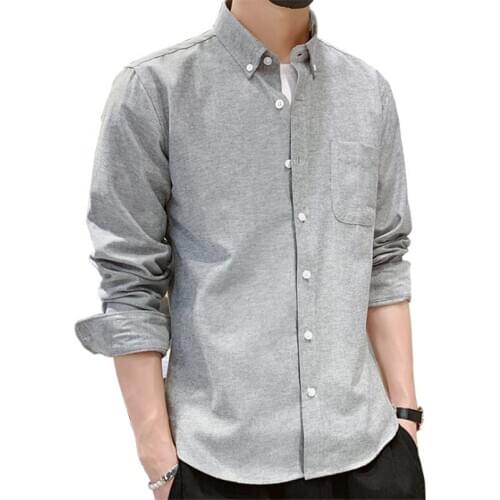 2020 Autumn Mens New Business Casual Long Sleeved White Plus Size Shirt Blusas Koszula Blouse Slim Fit Camisas Social Masculina