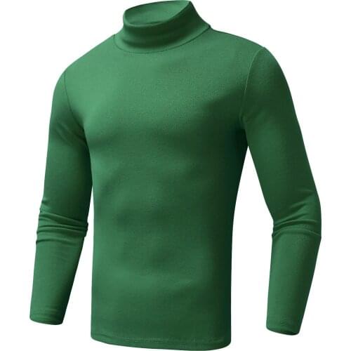 2021 New T-shirt Mens Autumn Winter Top Mens Long Sleeved Tee Breathable Turtleneck T-Shirt Bodybuilding Folding T-shirt G3
