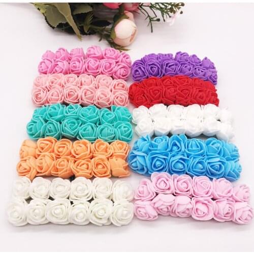 144 Pieces Cheap artificial flowers MINI foam teddy bear of roses bouquet vase for home decor wedding decorative flower wreath