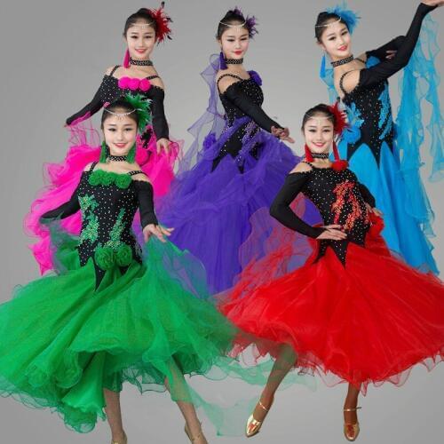 New Pattern Modern Dance Skirt Show Serve Match Ballroom Dancing Skirt Will Pendulum Skirt Ballroom Dancing Skirt Dress Md051