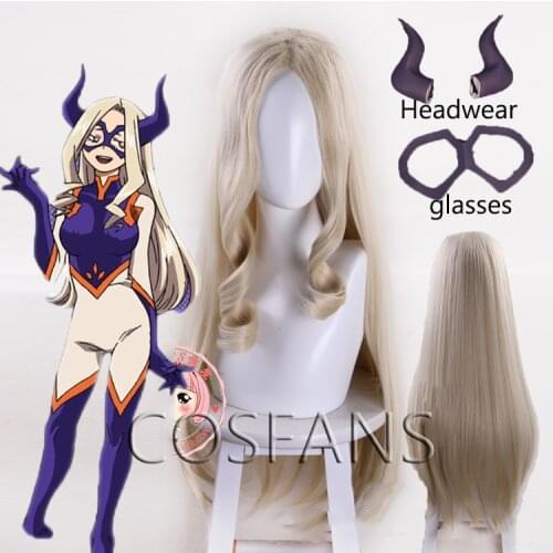 New My Hero Academia Boku No Hero Akademia Mt.Lady wig Cosplay Horns Glasses Headwear Cosplay Props Accessories Halloween