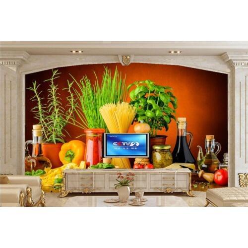 Still-life Spices Tomatoes Pepper Food wallpaper,restaurant living room sofa TV wall bedroom 3d wallpaper mural papel de parede