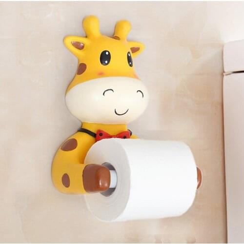 Resin Cartoon Dog Animal Shape Wall Hanging Tissue Case Creativity Tissue Paper Towel Tube Seat 3D Paper Towel Dispenser Rack