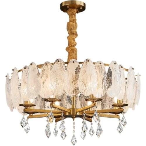 Luxury Living Room Chandelier Modern Minimalist Atmosphere Dining Room Bedroom Glass Lamp new Nordic Net Red Lamps