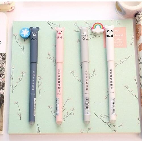 4pcs PCS Cute Cartoon Pen Creative Students Pen Black Pen for Gel Pen Cute Stationary Wholesale School Office Stationery Suppli