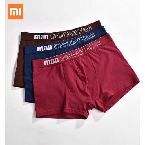 4pcs/lot Xiaomi Mijia Boxer Mens Underwear Men Cotton Underpants Male Pure Men Panties Shorts Underwear Shorts Solid Boxershort