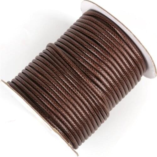 10M Black Brown Round Wax Cord 2.5MM for DIY Jewelry Finding Craft Material