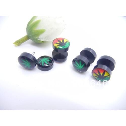 LOT100pcs LOGOS Body Jewelry -Fake Plugs Illusion Ear Tapers Expander Cheater Plug Ear Studs Look 10mm